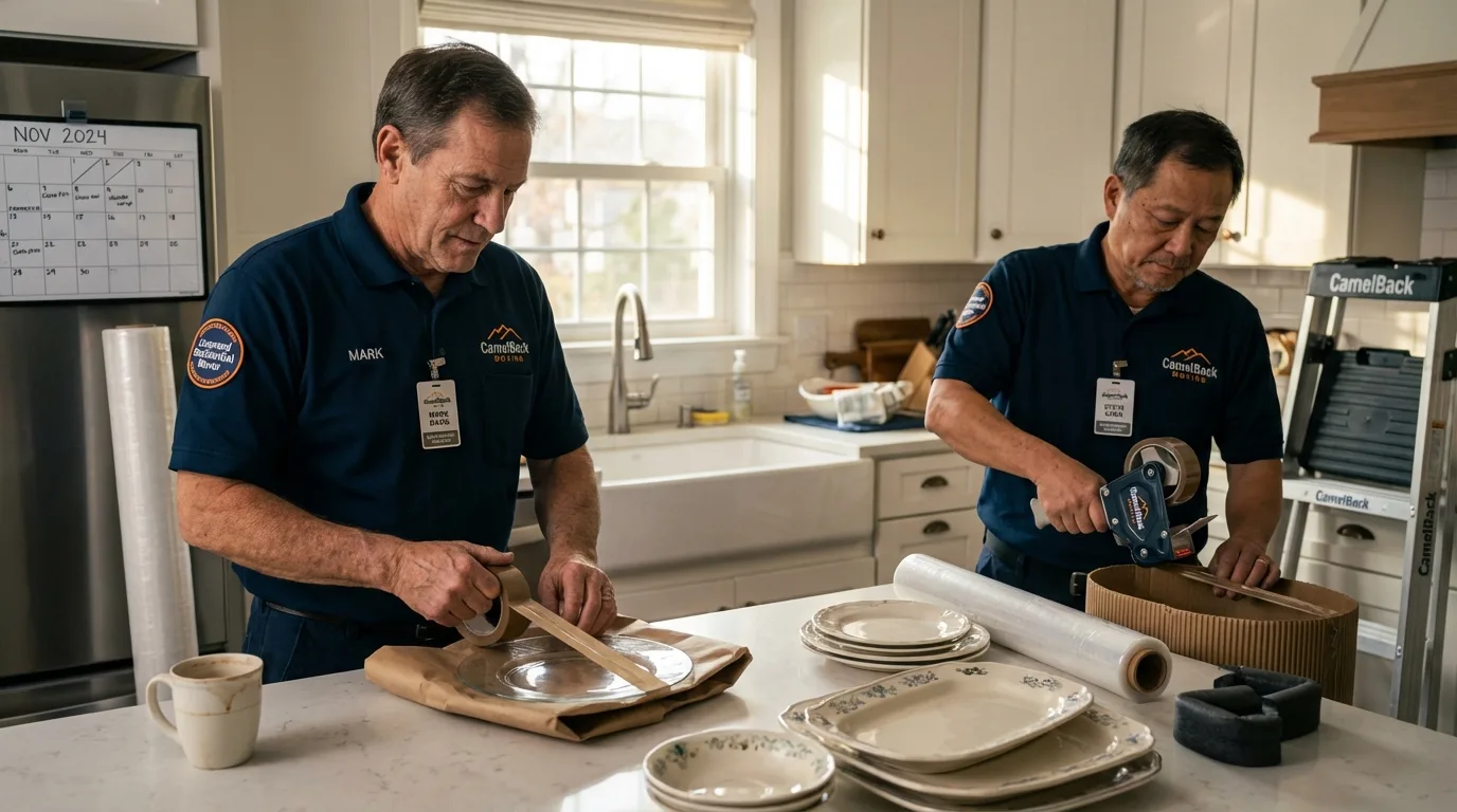 Professional crew packing kitchen dishware in Miami, AZ